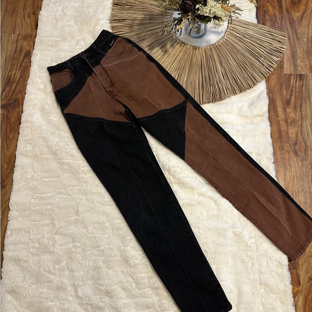 Rockies High Rise Jeans - Black and Brown